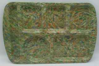 Confetti Green Speckled Divided Lunch Tray Vintage Prolon Ware Melamine 10 " X14 "
