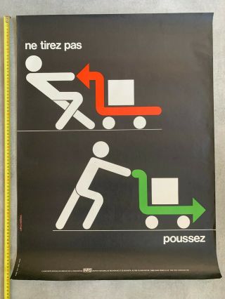 Poussez By Chadebec Safety Vintage Poster / Sécurité Inrs 1980