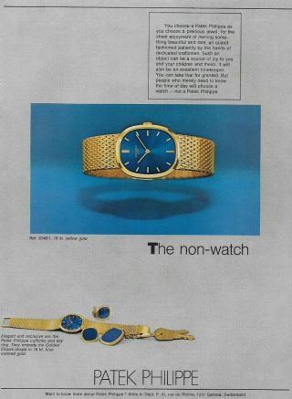 1972 Patek Philippe 3548/1 18k Gold European Color Vintage Print Ad