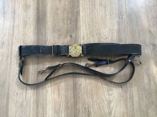 Vintage WWI - WWII Era,  Royal Navy Officers Sword Belt & Buckle with RR & AA 460 2