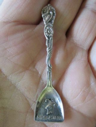 Vintage Nils Johan Alp Silverplate Shovel Shaped Salt Spoon 2 3/8 "