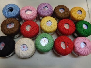 15 Balls Vintage Star Sillateen Sansil Crochet & Embroidery Cotton 60 Yds Each