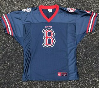 Vintage Boston Red Sox Lee Sports Football Style Baseball Jersey Size Large