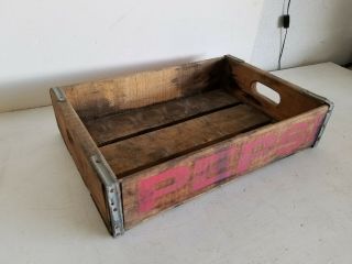 Vintage Pepsi Cola Wood Crate Wooden Box 18x12x4 " Soda Carrier