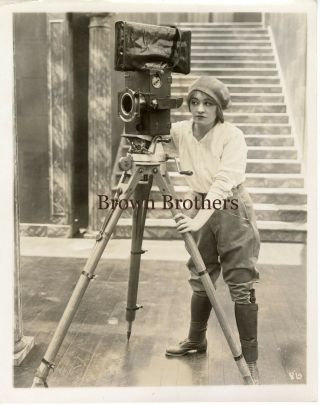Vintage 1910s Hollywood Actress Gladys Brockwell W/ Movie Camera Photo
