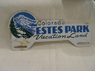 Old Colorado Estes Park Vacation Land Souvenir License Plate Topper
