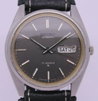 Vintage 1978 Seiko 6309 - 8029 Mens 37mm Steel Automatic Watch Grey Dial Day Date