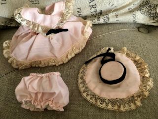 Vintage Vogue Ginny Doll Outfit Pink Dress Hat Panties