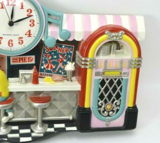 Vintage 3D Soda Fountain Ice Cream Parlor Wall Clock 1987 Haven USA 20x13 