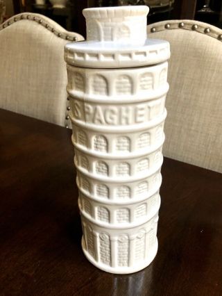 Ceramic Leaning Tower Of Pisa Spaghetti Holder 11.  5”