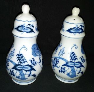 Vintage Blue Danube Onion Design Salt & Pepper Set (japan) Rectangular Mark Euc