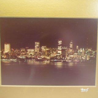 Vintage Seattle Skyline Framed Art Print Photo From West Seattle 10.  25 " X 8.  25 "