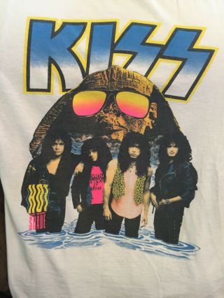Kiss Hot In The Shade 1990 Tour Vintage Concert T Shirt Eric Carr Gene Simmons