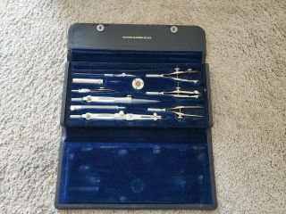Vintage K&e Keuffel & Esser Tech Drafting Set – Made In Germany Leather Case