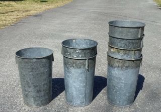 8 Vintage Old Galvanized Maple Syrup Sap Buckets Style