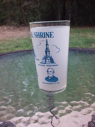 Vtg Gettysburg National Shrine Frosted Drink Glass Souvenir Lincoln Lee Meade 3