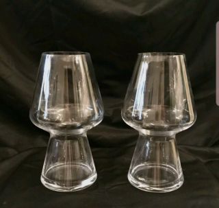 Set Of 2 Vintage Mcm Italian Vases Water Cocktail Wine Glasses/goblets - Signed