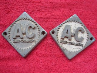 2 Vintage Ac Allis Chalmers Tractor Emblems