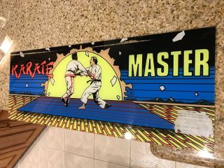 Vintage Karate Master Marquis Video Arcade Game Plexiglass 23 " X 8.  5 " 1984