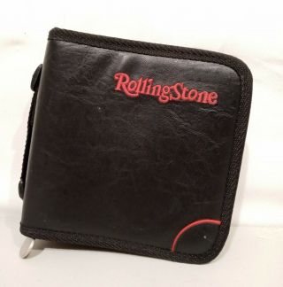 Vintage Rolling Stone Cd Dvd Holder Holds 52 Cds Guitar Zipper