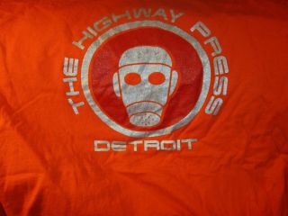 Orange The Highway Press Gas Mask Man Logo Detroit T Shirt Xl Poster Press
