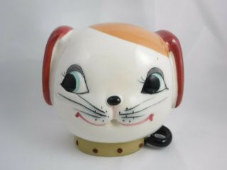 Vintage Ceramic Cat Or Dog String Or Yarn Holder Japan (item B6)