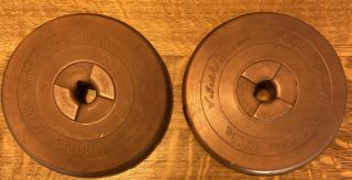 10 Lb Weight Plates Sears Ted Williams Copper Vinyl Plastic Vintage - 20 Lb Total