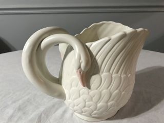 Fitz And Floyd Swan Pitcher Vintage Ff 1.  5 Qt White Ceramic