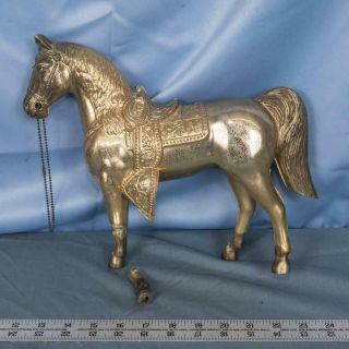 Vintage United Clock Co Brass Plated Horse For Western Mantle Clock Dq