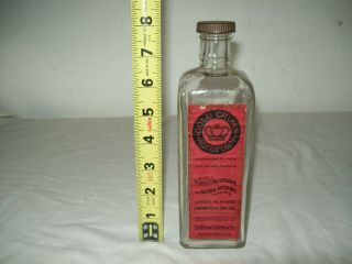 Vintage Embalming Fluid Egyptian Chemical Co Bottle Alcoform bottle w/ Label 2
