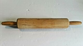 Vintage Wooden Rolling Pin 17 " X 3 " Rowoco Canada Maple Wood Roller Pin 10.  5 "