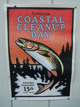 Classic " California Coastal - Up Day " Poster 13 " W X 19.  5 " Tall
