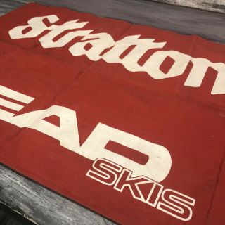 Stratton Vermont Head Ski Advertisement Sign Banner Flag 1980 