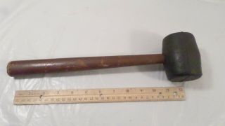 Vintage 13.  75 " Rubber Mallet Hammer With Wood Handle