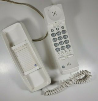 Vintage Ge Wall Or Desk Telephone White Corded Push Button Model No.  2 - 9224wha