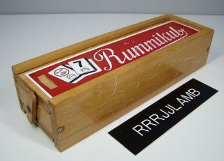 Vtg Rummikub Tile Game Made In Israel Wood Wooden Box & Tile Holders