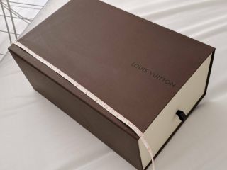 Authentic Louis Vuitton Pull - Out Shoe Box • Vintage Lv Drawer Gift Box 9x14x5.  75