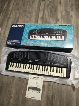 Vintage Vtg Casio Ma - 120 Tonebank Tone Bank Portable Keyboard Piano 1990 