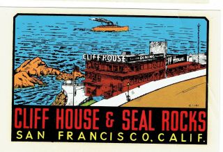 Lindgren - Turner Decals.  Cliff House & Seal Rocks,  San Francisco.  Bent Corner.