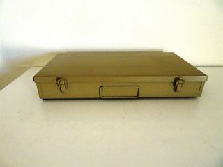 Vintage Atco Metal Slide File Organizer Case Box