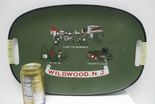 Vintage Wildwood Nj Souvenir Serving Tray Amusements Galore By The Sea Boardwalk