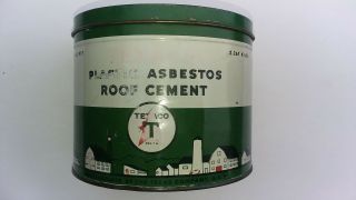 Vintage Texaco Plastic Asbestos Roof Cement Metal Can Empty