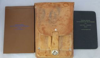 Vtg Forestry Suppliers Inc Leather Pouch 33384 & Dept Of Interior D1 - 3 & 6 Books
