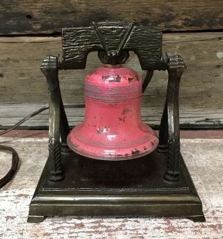 Liberty Bell 1926 Sesquicentennial Souvenir Glass Electric Lamp,  Philadelphia