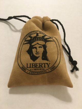 Vintage Statue Of Liberty Authentic Materials Fragment Pouch Centennial 1986
