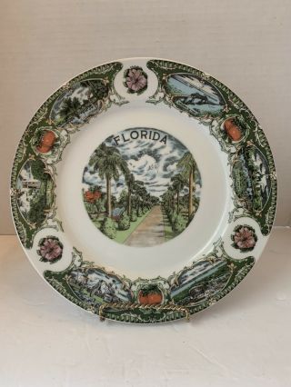 Vintage State Of Florida Souvenir Collector Ironstone China Plate Made In Japan