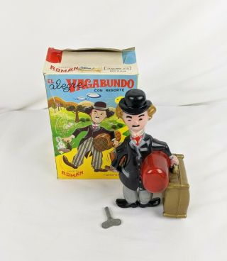 Juguetes Roman El Alegre Vagabundo Charlie Chaplin Wind Up Toy Vintage