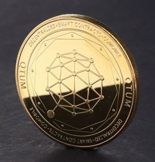Qtum Quantum Cryptocurrency Virtual Currency Gold Plated Coin | Bitcoin