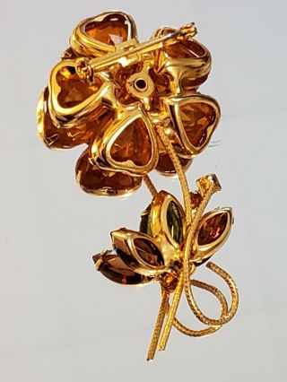 Vtg Juliana ? Heart Shape & Marquise Rhinestone Flower Brooch Pin Mixed Colors 2