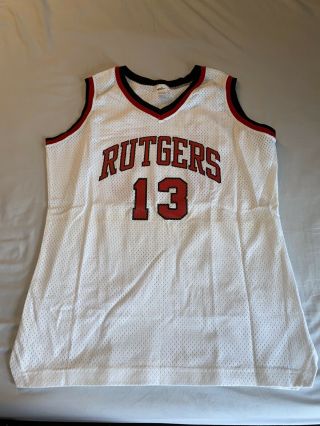 Rutgers Scarlet Knights Vintage Basketball Jersey 13 White Men’s Size M